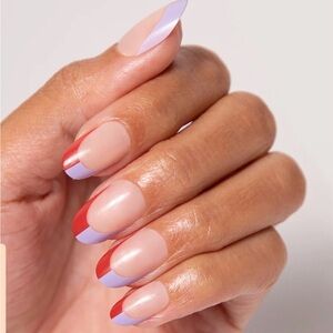CHillHouse Chill Tips Press-On Nails - Split the Bill lavender and burgundy